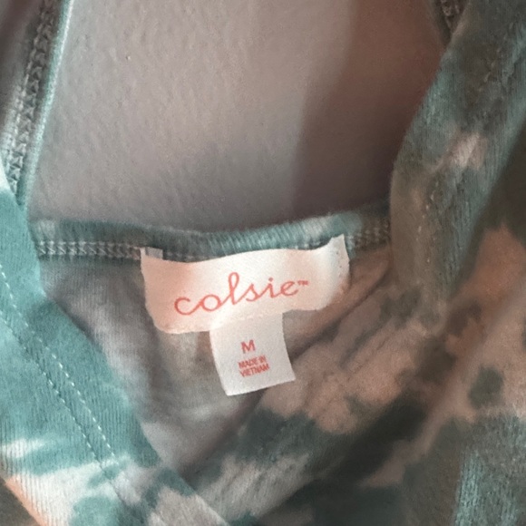 Colsie Teal and White Tie-Dye Bralette - Picture 2 of 4